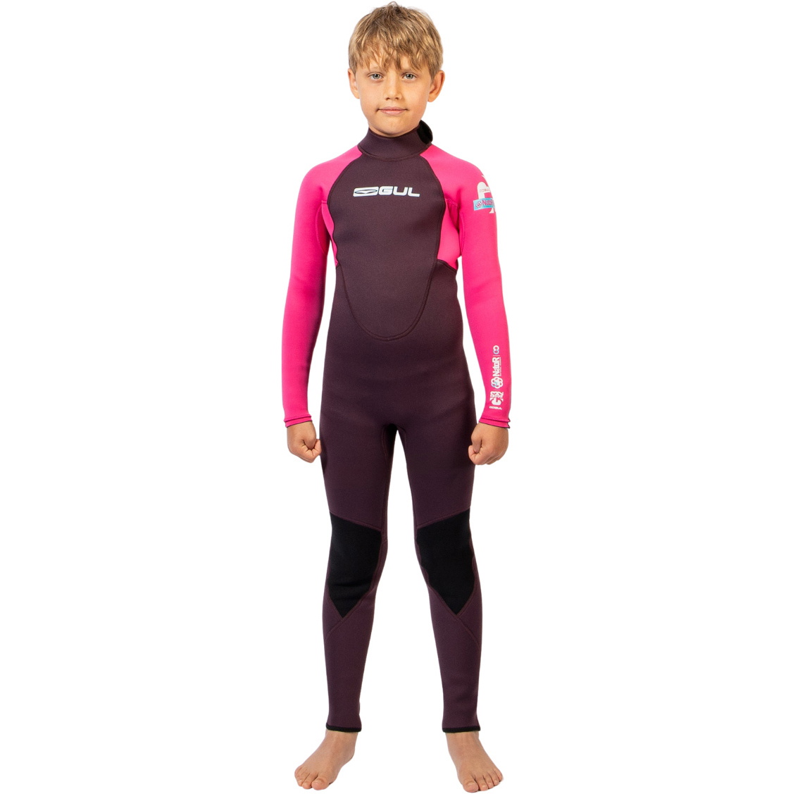 2026 Gul Junior G-Force Natur 3/2mm Back Zip Wetsuit GF1307-PUPI - Purple / Pink